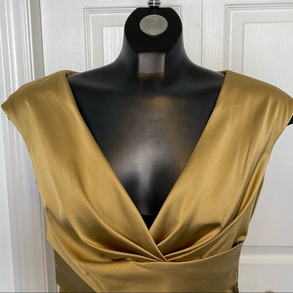 Donna Ricco NY Lord & Taylor Midas Dress Women’s Size 4 Gold - Picture 3 of 10